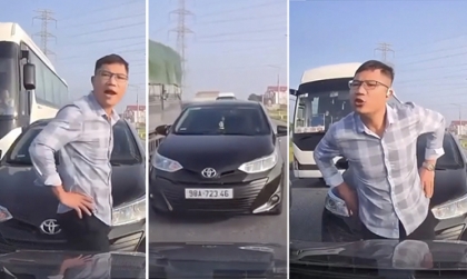 Ý thức Giao thông: Anh trai Toyota Vios lấn làn vượt ẩu còn đòi người khác phải nhường đường